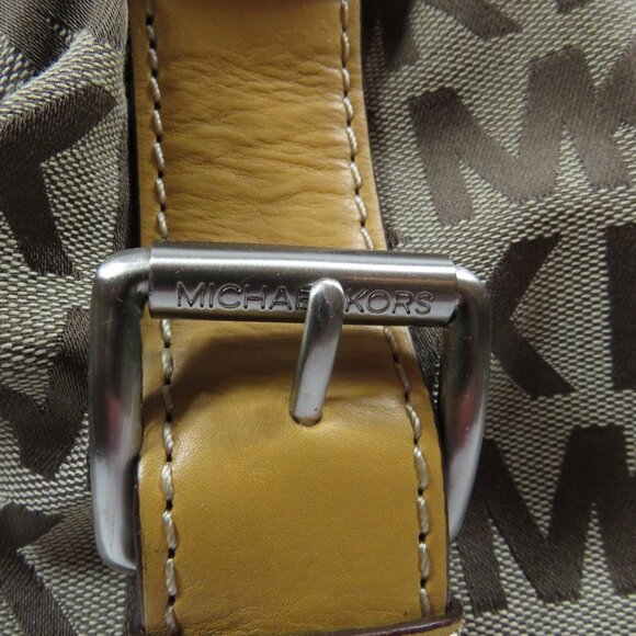 Michael Kors Heavy Leather and canvas handbag Zipper - Picture 3 of 13